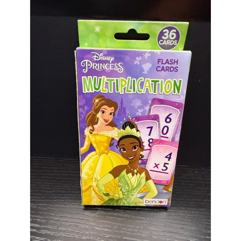 Disney Princess Multiplication Flash Cards 36 Count Bendon Belle Tiana Math 4+